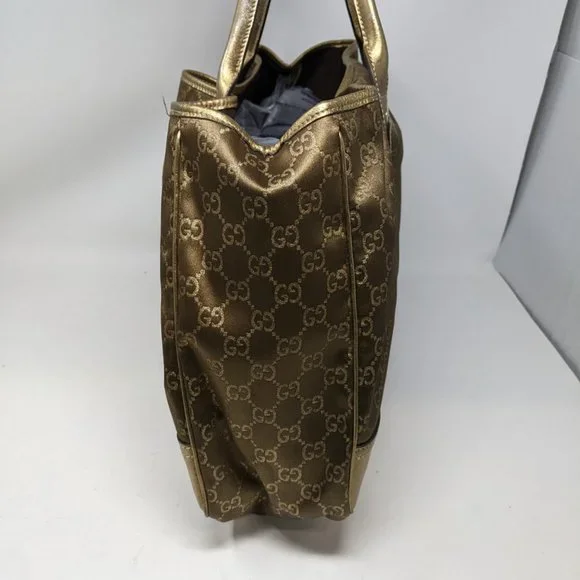 Gucci Tote Bag GG Canvas Light Brown Silk Satin - Picture 5 of 16